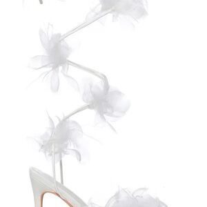 Elegant White Floral Heels